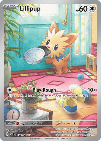 Lillipup White Flare Pokemon Card