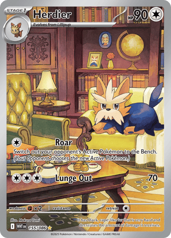 Herdier White Flare Pokemon Card