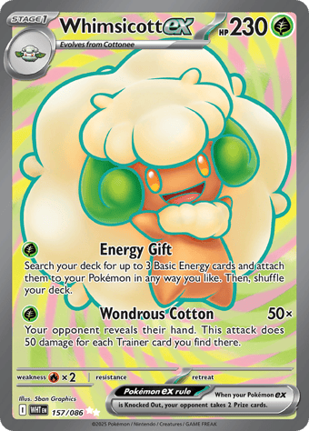 Whimsicottex White Flare Pokemon Card