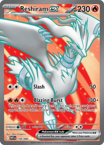 Reshiramex White Flare Pokemon Card