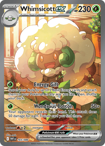 Whimsicott EX White Flare Pokemon Card
