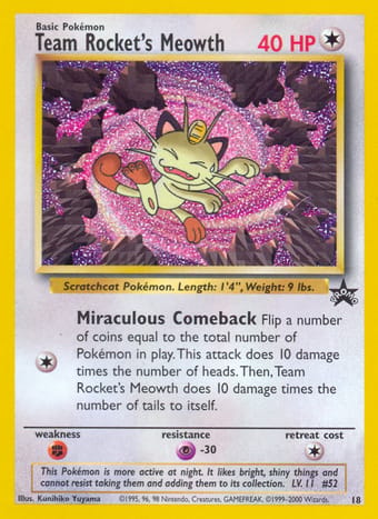 Team Rocket's Meowth Wizards Black Star Promos Pokemon Card