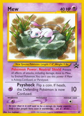 Mew Wizards Black Star Promos Pokemon Card
