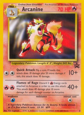 Arcanine Wizards Black Star Promos Pokemon Card