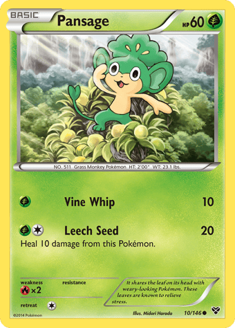 Pansage XY Pokemon Card