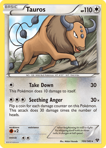 Tauros XY Pokemon Card