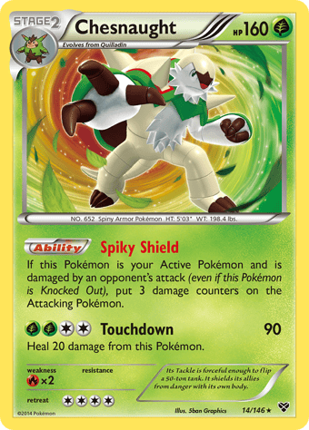 Chesnaught XY Pokemon Card