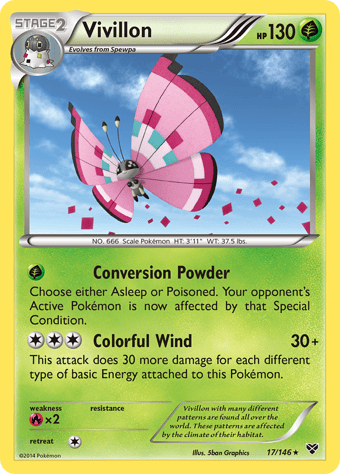 Vivillon XY Pokemon Card