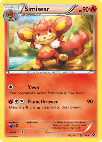 Simisear XY Pokemon Card