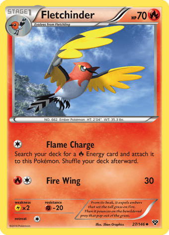 Fletchinder XY Pokemon Card