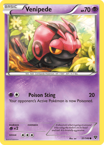 Venipede XY Pokemon Card