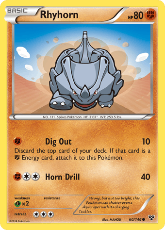 Rhyhorn XY Pokemon Card