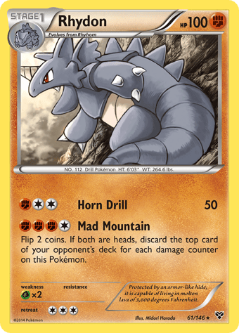 Rhydon XY Pokemon Card