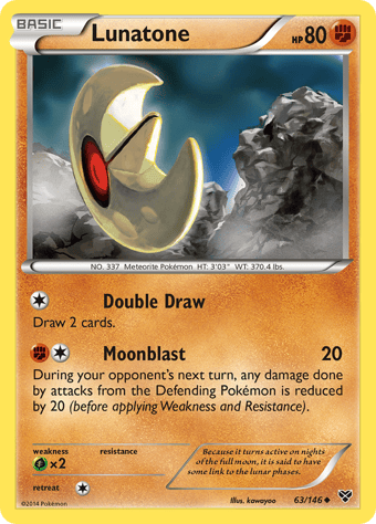 Lunatone XY Pokemon Card