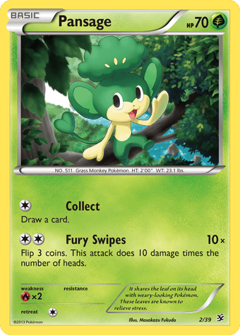 Pansage Kalos Starter Set Pokemon Card
