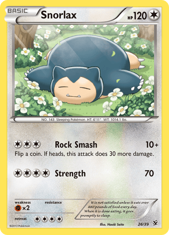 Snorlax Kalos Starter Set Pokemon Card