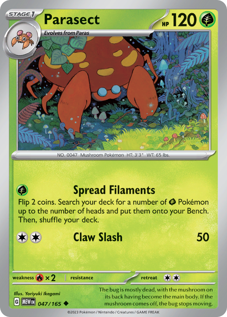Parasect Pokemon 151 Pokemon Card