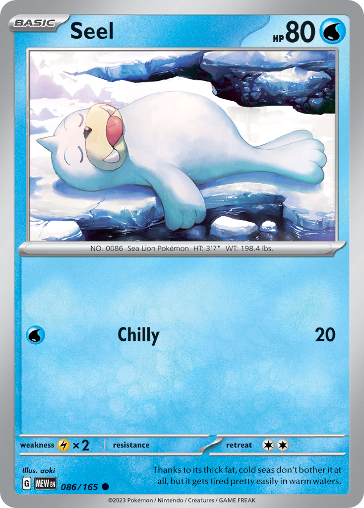Seel Pokemon 151 Pokemon Card