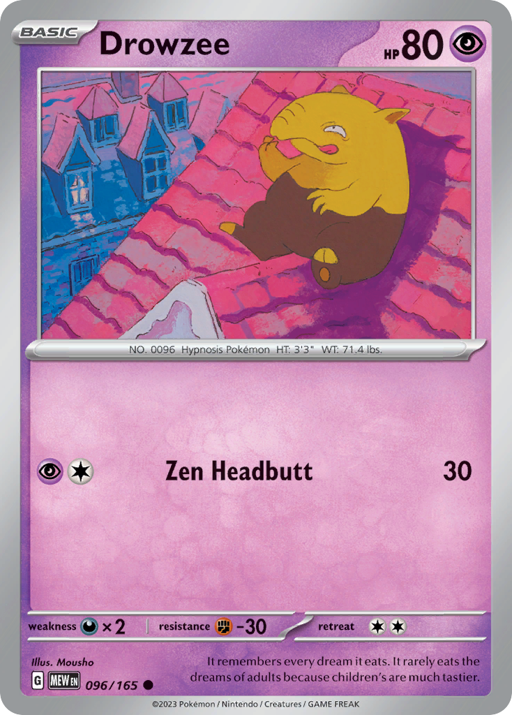 Drowzee Pokemon 151 Pokemon Card
