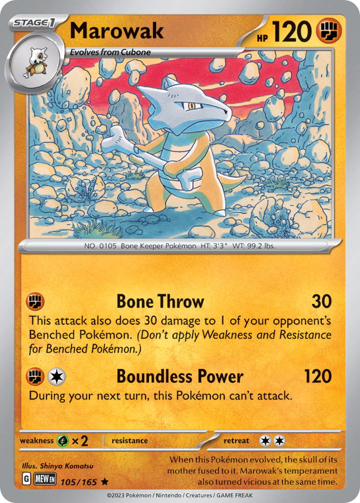 Marowak Pokemon 151 Pokemon Card