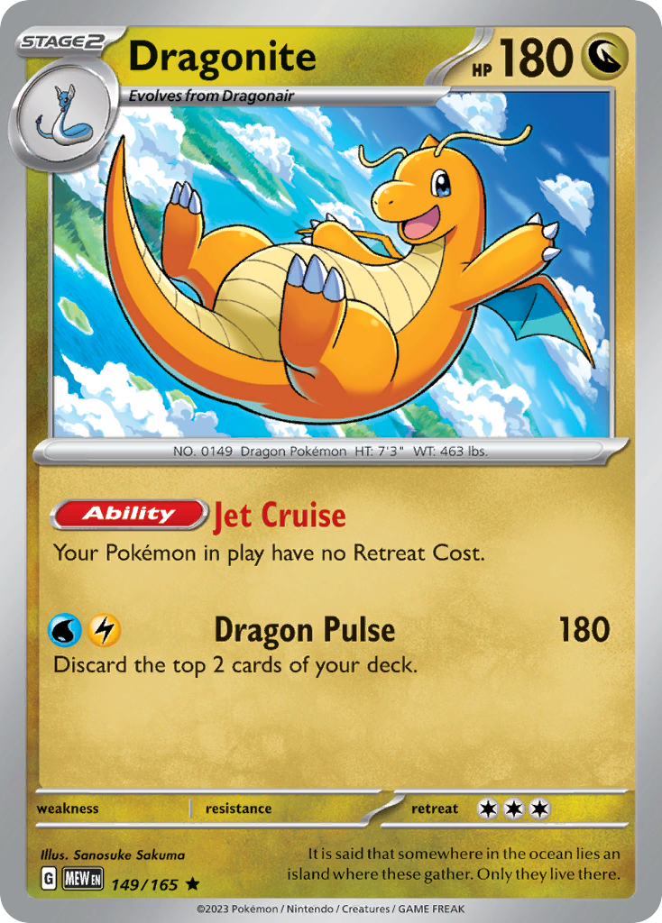 Dragonite Pokemon 151 Pokemon Card