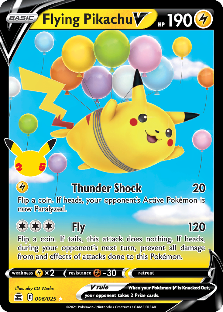 Flying Pikachu V Celebrations Pokemon Card