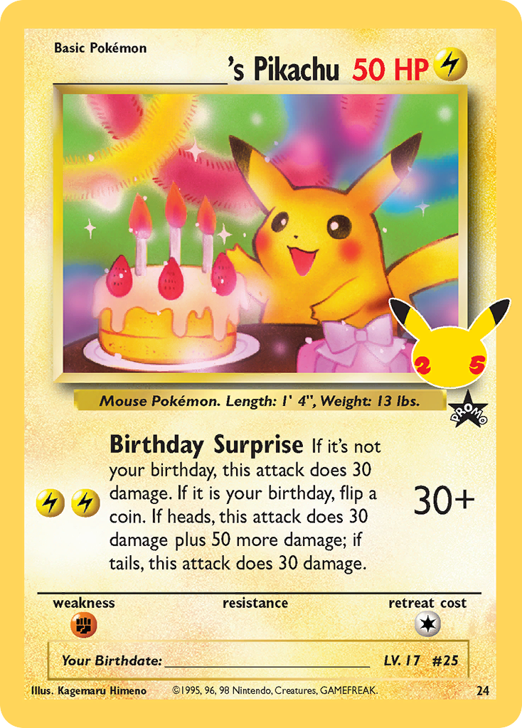 ___________'s Pikachu Celebrations - Classic Collection Pokemon Card