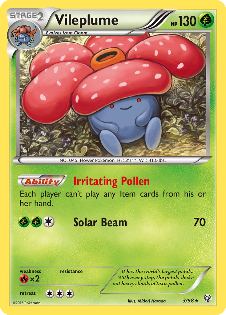 Vileplume Ancient Origins Pokemon Card