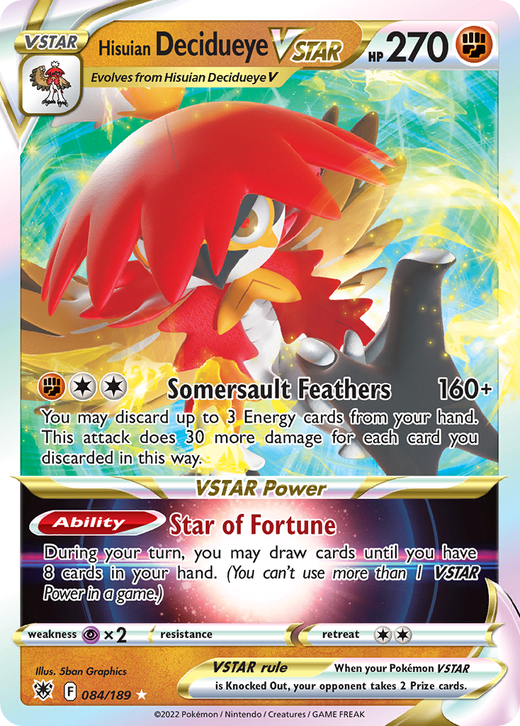 Hisuian Decidueye VSTAR Astral Radiance Pokemon Card