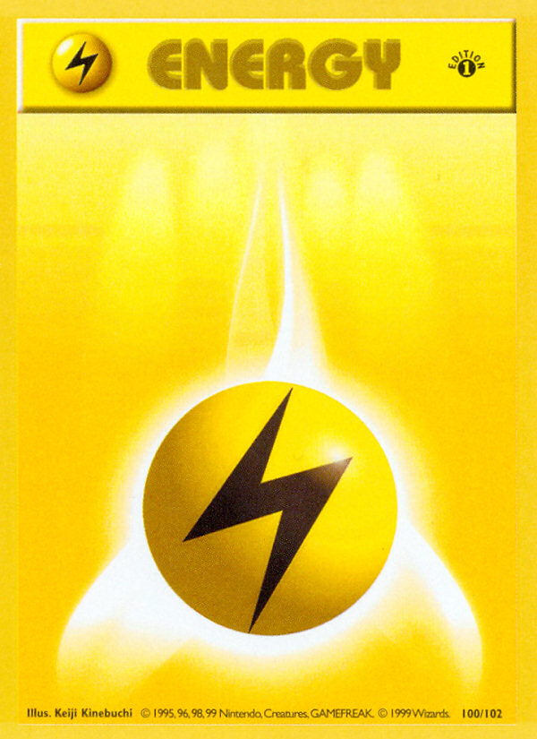 Lightning Energy Base Set Pokemon Card