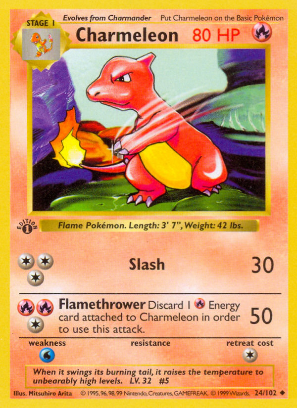 Charmeleon Base Set Pokemon Card