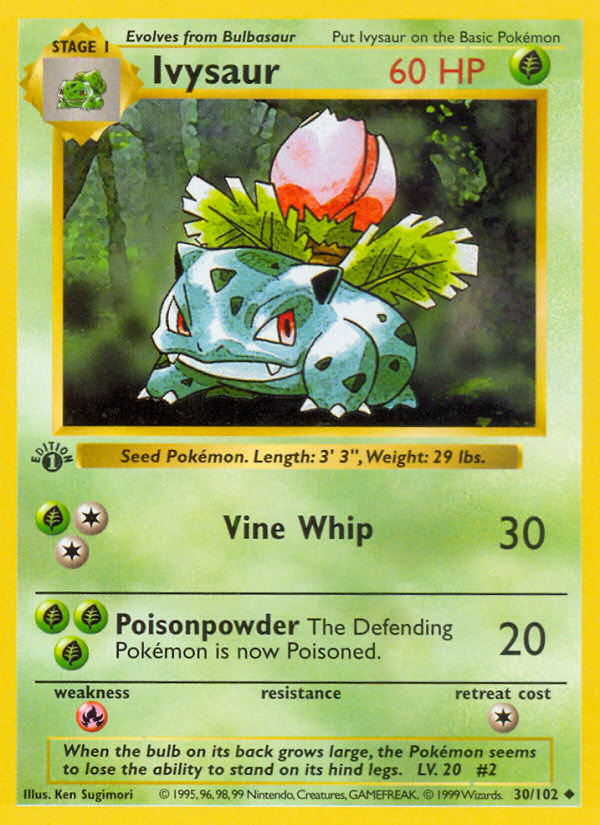 Ivysaur Base Set Pokemon Card