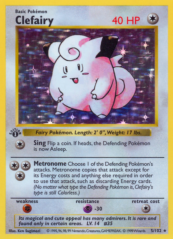 Clefairy Base Set Pokemon Card