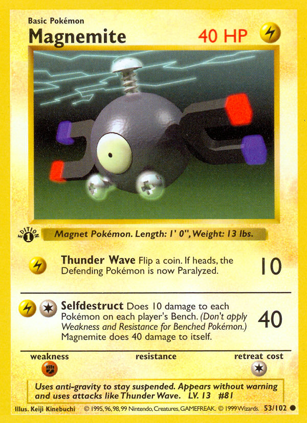 Magnemite Base Set Pokemon Card