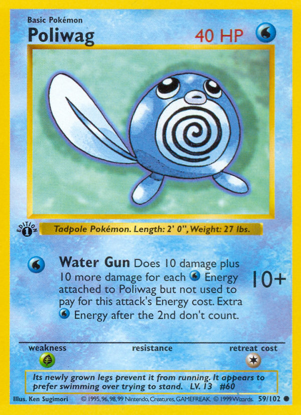 Poliwag Base Set Pokemon Card