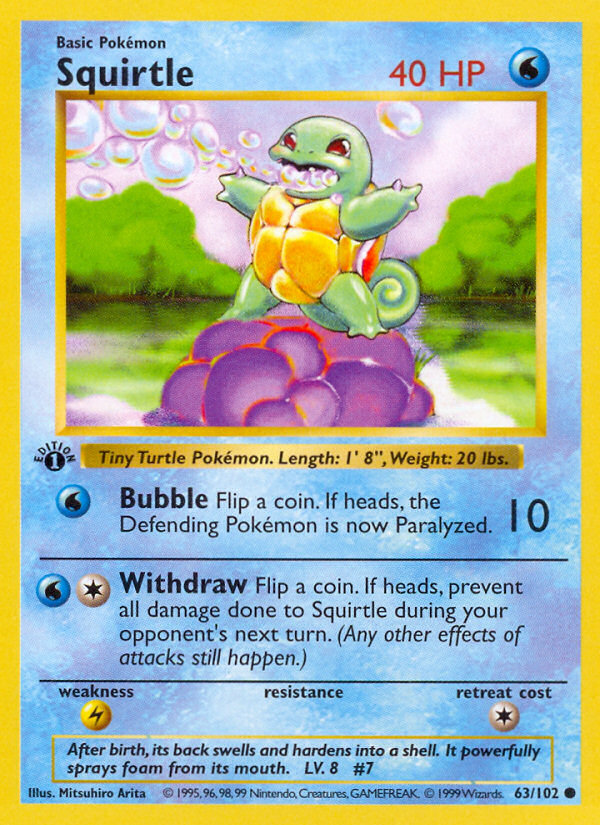 Squirtle Base Set Pokemon Card