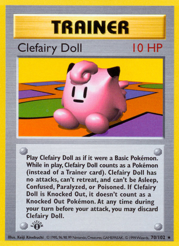 Clefairy Doll Base Set Pokemon Card