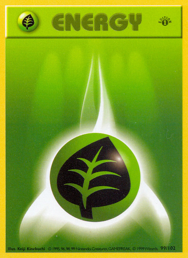 Grass Energy Base Set Pokemon Card