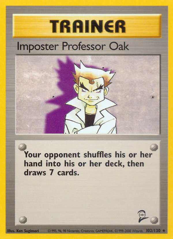 Impostor Professor Oak Base Set 2 Pokemon Card