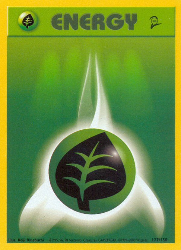Grass Energy Base Set 2 Pokemon Card