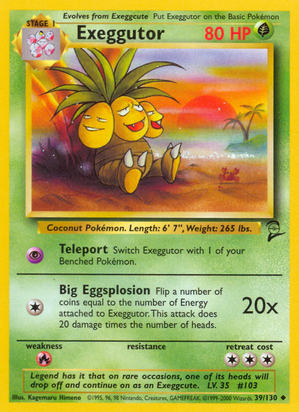 Exeggutor Base Set 2 Pokemon Card