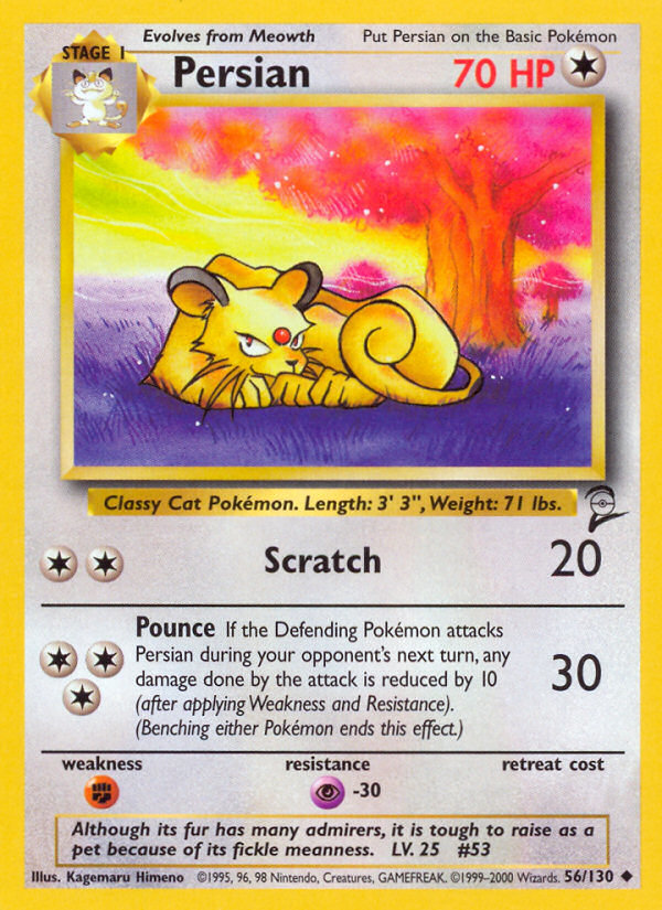 Persian Base Set 2 Pokemon Card