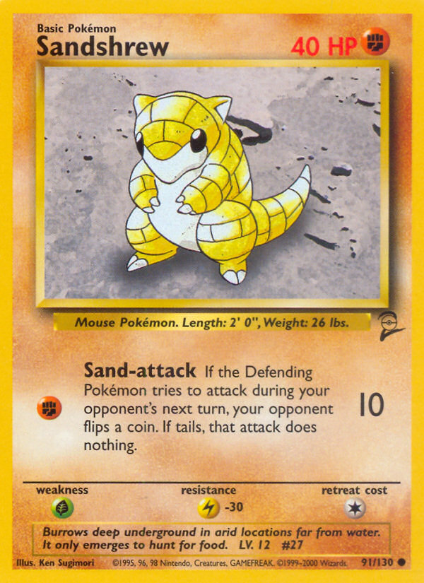 Sandshrew Base Set 2 Pokemon Card