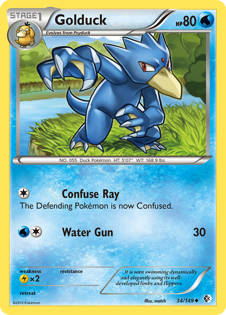 Golduck Boundaries Crossed Pokemon Card.