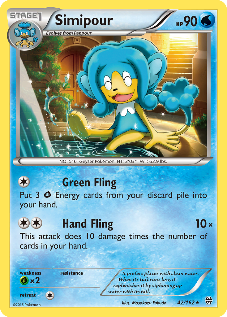 Simipour BREAKthrough Pokemon Card.