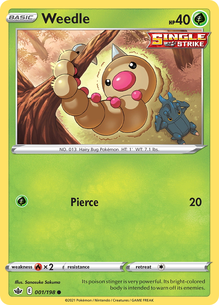 Weedle Chilling Reign Pokemon Card