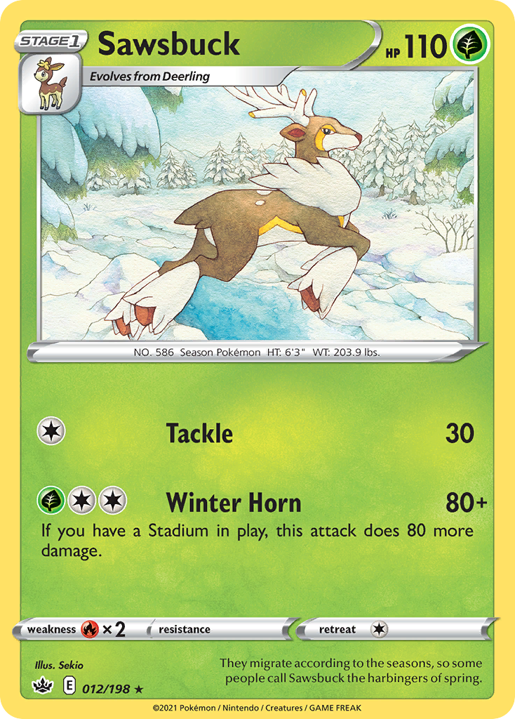 Sawsbuck Chilling Reign Pokemon Card