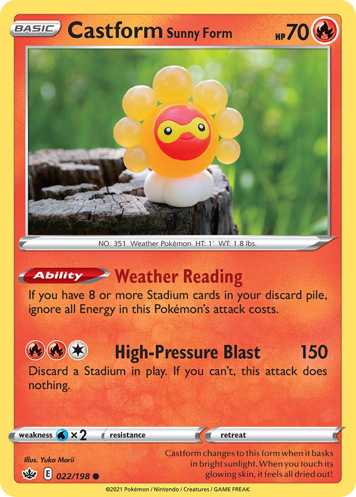 Castform Sunny Form Chilling Reign Pokemon Card