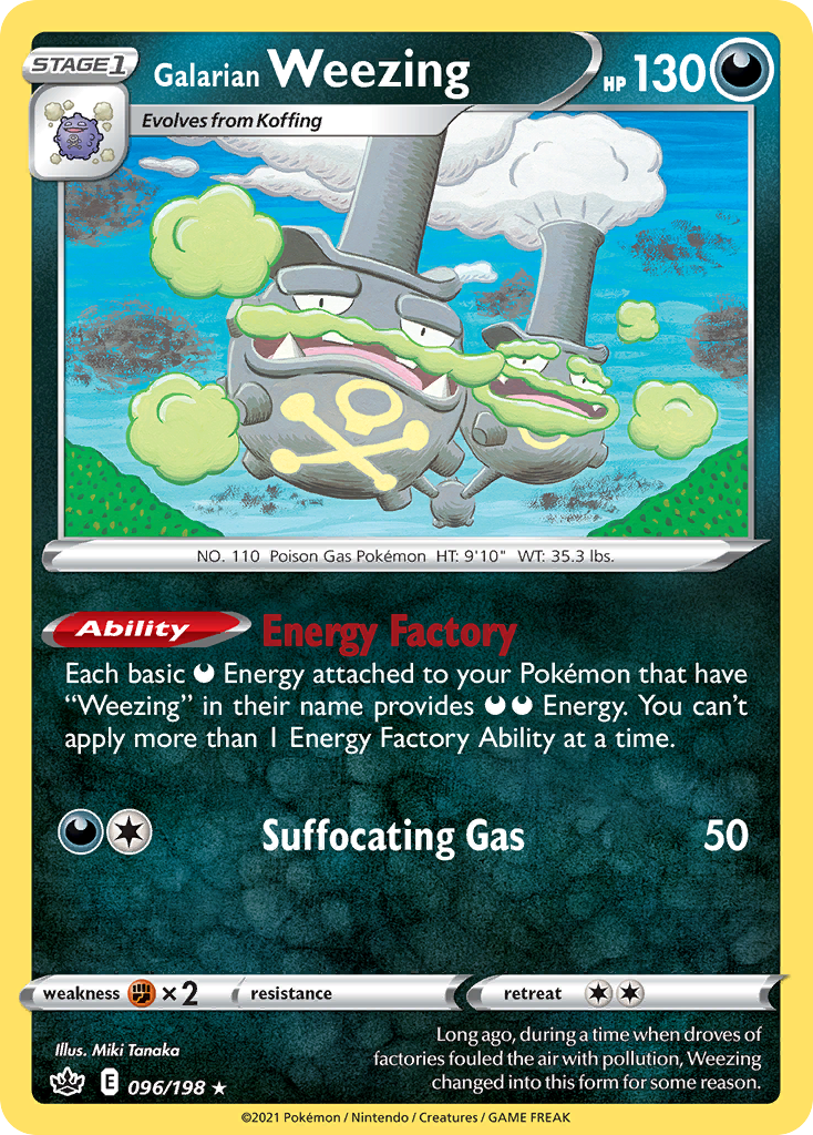 Galarian Weezing Chilling Reign Pokemon Card