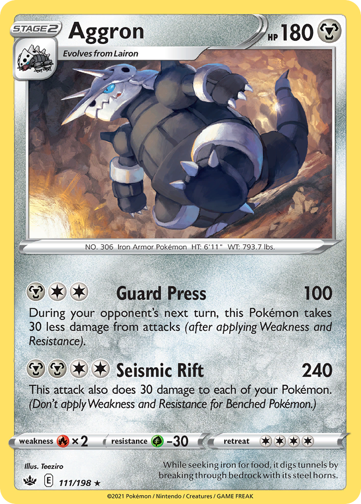 Aggron Chilling Reign Pokemon Card